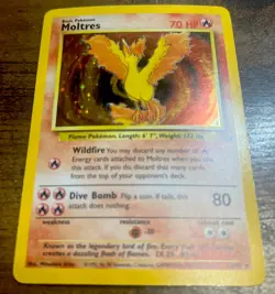 Pokemon TCG Moltres Fossil Holo Rare Card 12/62 MP Prestine condition - Image 1