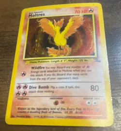 Pokemon TCG Moltres Fossil Holo Rare Card 12/62 MP Prestine condition - Image 2