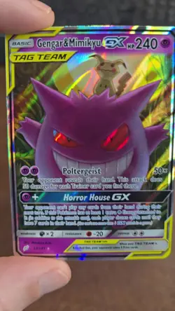 Gengar & Mimikyu GX Tag Team Holo Rare Card 53/181 Sun & Moon - Image 2