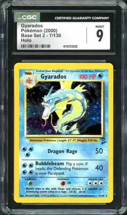 CGC 9 MINT Gyarados Base Set 2 7/130 Holo 2000 Pokemon Card psa - Image 1