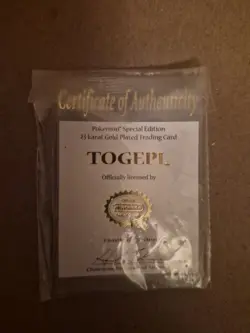 Togepi 23K Gold Plated Trading Card Pokemon 1999 Nintendo [Limited Edition] - Image 5