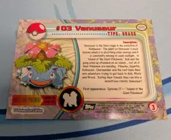 Venusaur #3 - Topps Pokemon Card TV Animation Series 1 - Image 2