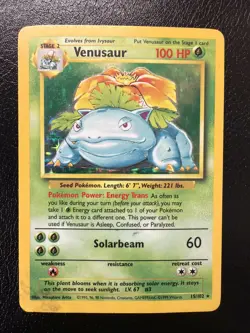 Venusaur 18/130 Holo Rare Base Set 2 Pokemon Card HP - Image 1