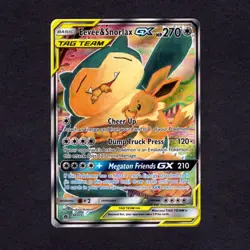 EEVEE & SNORLAX GX Tag Team Black Star Promo SM169 NM Pokemon Card 2019 - B - Image 1
