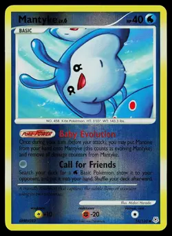 Pokemon Card - Mantyke Diamond and Pearl 55/130 Uncommon Reverse Holo - Image 1