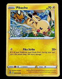 Pikachu 049/195 NM Promo Holiday Calendar 2022 Stamp Holo Foil Pokemon Card TCG - Image 1