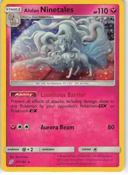 Alolan Ninetales 111/181 Holo Rare Team Up Pokemon NM - Image 1