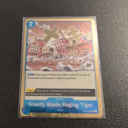 One Piece TCG Gravity Blade Raging Tiger Wings of the Captain HOLO English - Image 1
