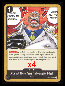 4 x One Piece OP11-097 UC After All These.- ENG - Regular - Playset - TCG - NM/M - Image 1
