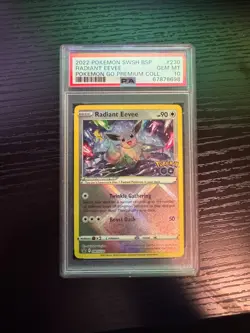 Radiant Eevee SWSH230 SWSH: Sword & Shield Promo Cards Holo PSA Graded GEM MT 10 - Image 1