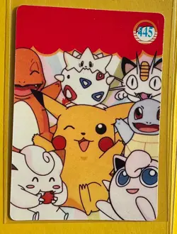 PIKACHU GOING FISHING Vintage Prism Holo Sticker Card Anime Collectible Foil 💥 - Image 2