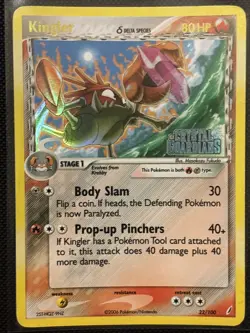 Kingler Delta Species Reverse Holo Pokemon Card 22/100 Crystal Guardians - Image 1