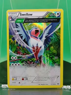 Swellow 72/108 XY Roaring Skies Full Art Holo Rare 2015 English Pokemon Card TCG - Image 2