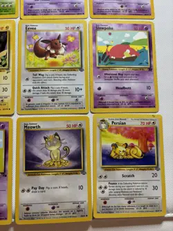 Vintage Pokemon Card Lot Of 12 English Cards Pikachu, Eevee, & Meowth - WotC HP - Image 4