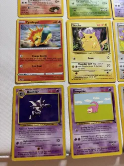 Vintage Pokemon Card Lot Of 12 English Cards Pikachu, Eevee, & Meowth - WotC HP - Image 5