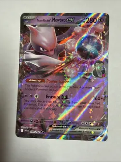 Team Rocket's Mewtwo ex 081/182 Destined Rivals Ultra Rare Holo Pokemon Card NM - Image 1
