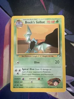 Pokemon TCG Brock's Golbat Gym Heroes 39/132, Regular Uncommon Card - Image 1