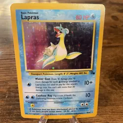 Pokemon TCG Lapras Fossil Holo Unlimited Rare Card 10/62 - Image 1