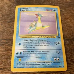 Pokemon TCG Lapras Fossil Holo Unlimited Rare Card 10/62 - Image 3