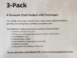 Pokemon Three Pack Treasure Chest 2 Poke Ball Tins Trading Cards Game New in Box - Image 5