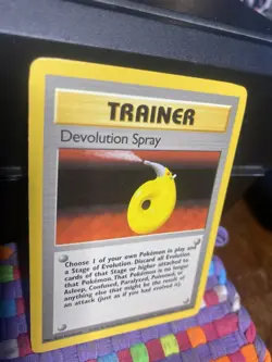 Devolution Spray Pokemon Base Set Trainer Card 72/102 LP - MISCUT MISPRINT - Image 2