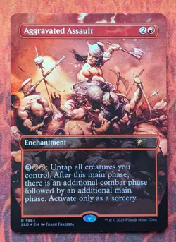 Aggravated Assault 1983 NM Rainbow FOIL Magic MTG Frank Frazetta - Image 1