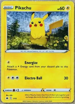 2022 POKEMON MCDONALDS MATCH BATTLE PIKACHU CONFETTI HOLO 7/15 NM+ - Image 1