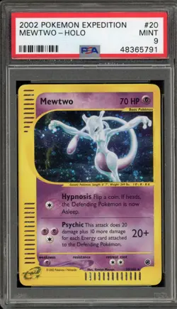 Pokemon Mewtwo Expedition Holo Rare #20 CHIPPED SLAB PSA 9 Mint - Image 1
