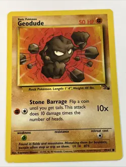 Geodude 47/62 Fossil Regular 1999 Unlimited Pokemon Game TCG - Image 1