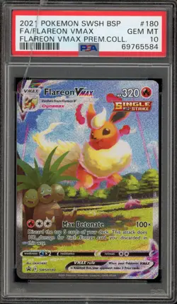 Pokemon Flareon VMAX Premium Coll. Alt Art Promo SWSH180 DAMAGED SLAB PSA 10 - Image 1