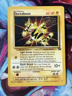 Electabuzz Pokemon TCG 1999 Stamped WB Kids First Movie Promo, LP - Image 1