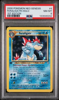 2000 POKEMON NEO GENESIS #4 FERALIGATR HOLO PSA 8 NM-MT 1st Edition 💎 - Image 1