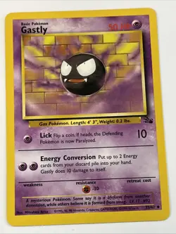 Gastly 33/62 Fossil Regular 1999 Unlimited Pokemon Game TCG - Image 1