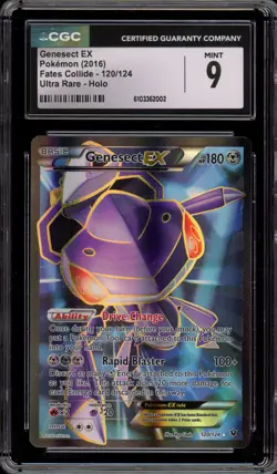 Pokemon Genesect EX XY Fates Collide Full Art #120 CGC 9 Mint - Image 1