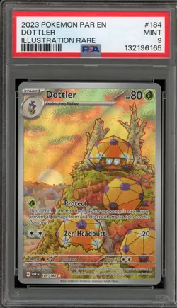 Pokemon Dottler Paradox Rift Illustration Rare #184 PSA 9 Mint - Image 1