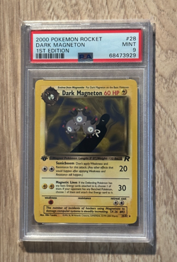 Pokemon Rocket 1st Edition DARK MAGNETON NON HOLO 28/82 PSA 9 # 68473929 - Image 1