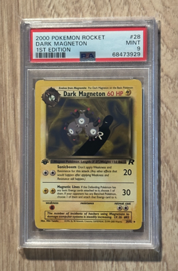 Pokemon Rocket 1st Edition DARK MAGNETON NON HOLO 28/82 PSA 9 # 68473929 - Image 2