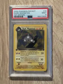 Pokemon Rocket 1st Edition DARK MAGNETON NON HOLO 28/82 PSA 9 # 68473929 - Image 3