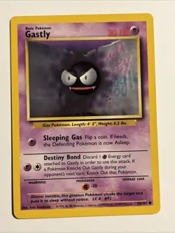 Gastly 050/102 Base Set Regular 1999 Unlimited Pokemon Game TCG - Image 1