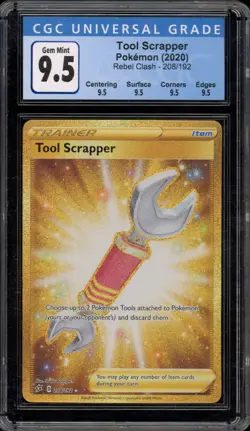 Pokemon Tool Scrapper Rebel Clash Secret Rare Full Art #208 CGC 9.5 - Image 1
