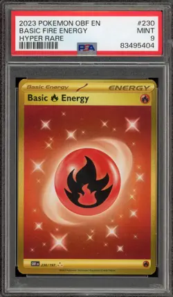 Pokemon Basic Fire Energy Obsidian Flames Hyper Rare #230 PSA 9 Mint - Image 1