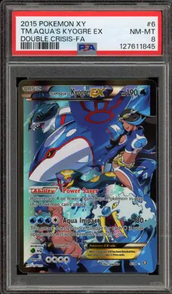 Pokemon Team Aqua's Kyogre EX Double Crisis Full Art #6 PSA 8 - Image 1