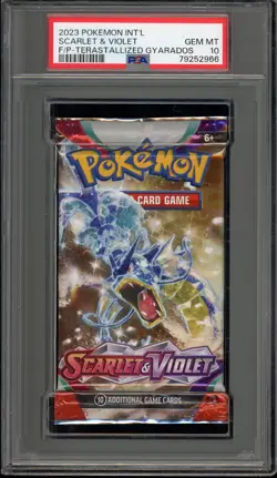 Pokemon Scarlet & Violet Terastalized Gyarados Sealed Booster Pack PSA 10 - Image 1