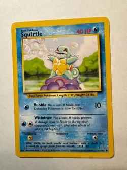 Pokemon Squirtle Basic 63/102 non holo pre-owned - Image 1