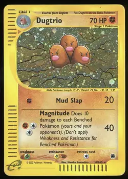 Pokemon TCG Dugtrio Holo Rare 10/165 Expedition WOTC E-Reader 2002 MP - Image 1