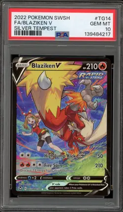 Pokemon Blaziken V Silver Tempest Trainer Gallery Full Art #TG14 PSA 10 Gem Mint - Image 1