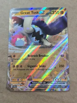 Pokemon TCG Great Tusk ex Scarlet & Violet Base Set 123/198 Rare Pack Fresh - Image 1