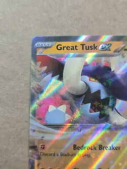 Pokemon TCG Great Tusk ex Scarlet & Violet Base Set 123/198 Rare Pack Fresh - Image 2
