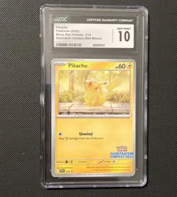 Pokemon Pikachu TCG SVP214 Black Star Promo Illustration CGC 10 Gem Mint - Image 1