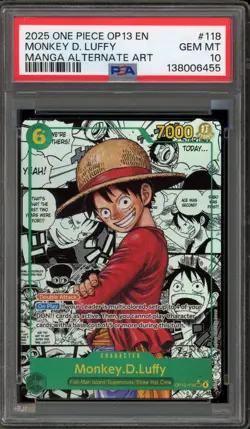 One Piece CCG Monkey.D.Luffy Manga Alternate Art OP13-118 PSA 10 Gem Mint - Image 1
